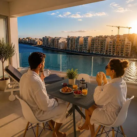 St Julian's Seafront 2br Spinola - Bbq & Peaceful 公寓